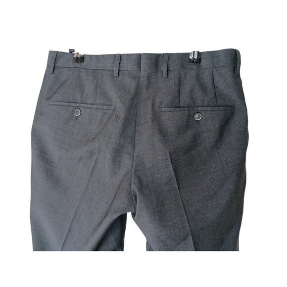 Hugo Boss Men’s Dress Pants 30R Gray Slim Fit Wool Blend Flat Front Trousers - Picture 11 of 16